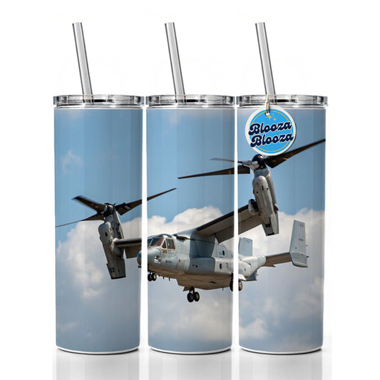 V-22 Osprey Tiltrotor Military Transport Skinny Tumbler 20oz with Straw Insulated Water Bottle Gift