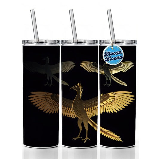Archaeopteryx Sketch Dinosaurs Skinny Tumbler 20oz with Straw Insulated Water Bottle Gift