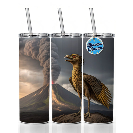 Archaeopteryx Volcano Dinosaur Skinny Tumbler 20oz with Straw Insulated Water Bottle Gift