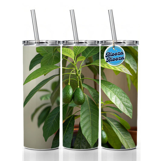 Avocados On Plant Skinny Tumbler 20oz with Straw Insulated Water Bottle Gift