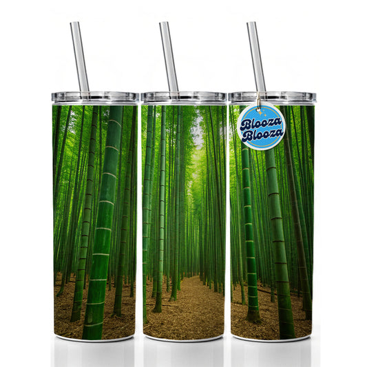 Bamboo Grove Forest Skinny Tumbler 20oz with Straw Insulated Water Bottle Gift