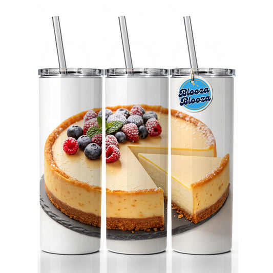 Cheesecake Fruit Slice Skinny Tumbler 20oz with Straw Insulated Water Bottle Gift