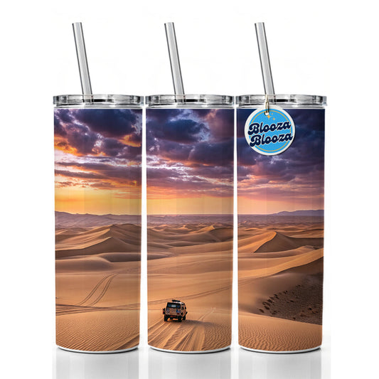 Desert Safari Sand Dunes Skinny Tumbler 20oz with Straw Insulated Water Bottle Gift