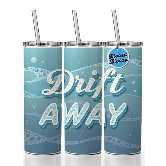Drift Away Sea Foam Ocean Skinny Tumbler 20oz with Straw Insulated Water Bottle Gift