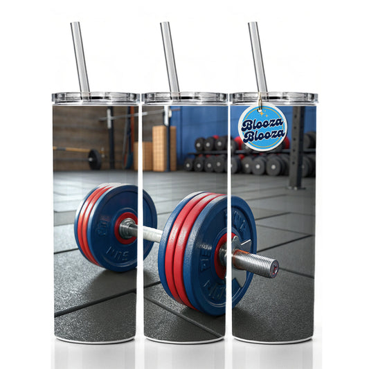 Dumbbells Workout Exercise Gym Skinny Tumbler 20oz with Straw Insulated Water Bottle Gift
