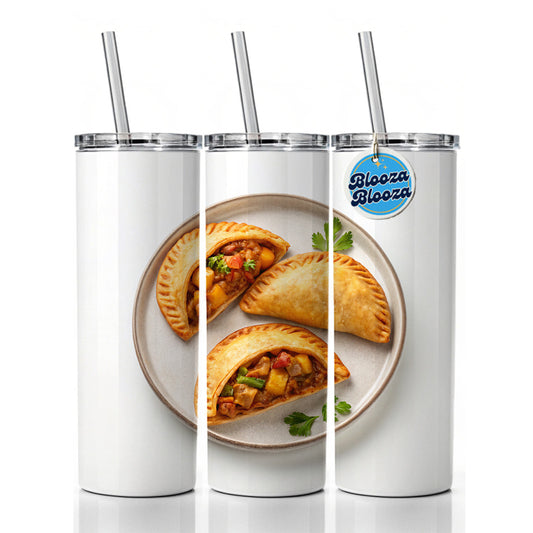 Empanadas Spain Food Skinny Tumbler 20oz with Straw Insulated Water Bottle Gift