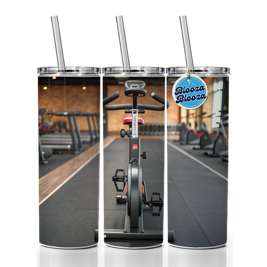 Exercise Bike Cycle Bicycle Skinny Tumbler 20oz with Straw Insulated Water Bottle Gift