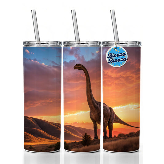 Gigantosaurus Sunset Hills Dinosaur Skinny Tumbler 20oz with Straw Insulated Water Bottle Gift