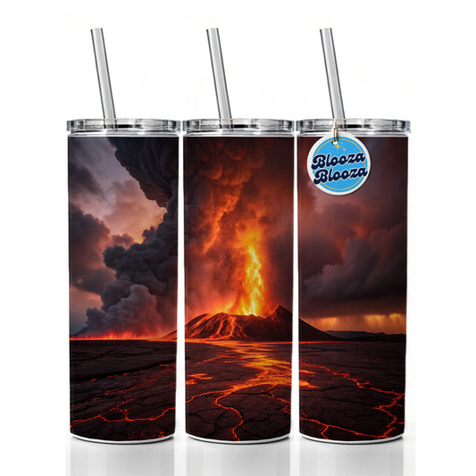 Kilauea Volcano Erupting Hawaii Skinny Tumbler 20oz with Straw Insulated Water Bottle Gift