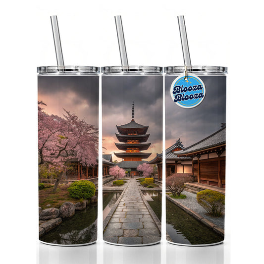 Kyoto Japan Travel Skinny Tumbler 20oz with Straw Insulated Water Bottle Gift