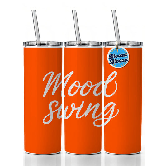 Mood Swing Orange Background Skinny Tumbler 20oz with Straw Insulated Water Bottle Gift