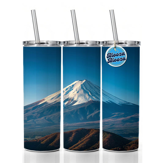 Mount Fuji Japan Photo Skinny Tumbler 20oz with Straw Insulated Water Bottle Gift
