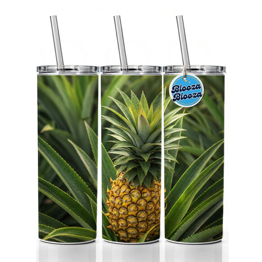 Pineapple Plant Skinny Tumbler 20oz with Straw Insulated Water Bottle Gift