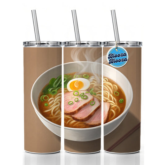 Ramen Bowl Delicious Skinny Tumbler 20oz with Straw Insulated Water Bottle Gift