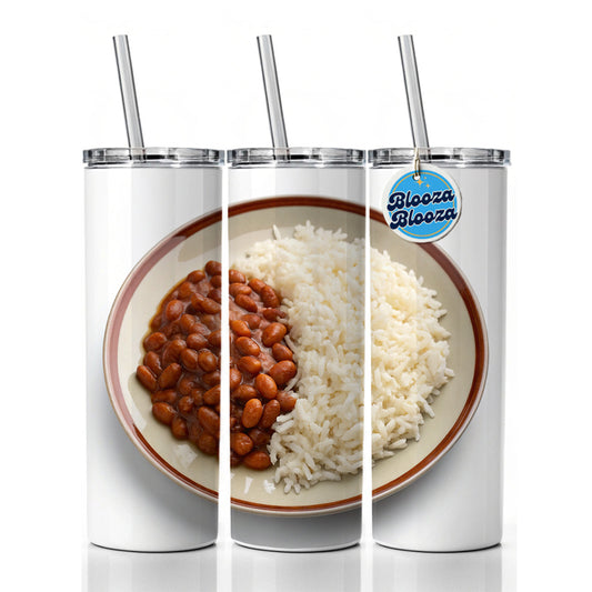 Rice And Beans Cheap Dinner Skinny Tumbler 20oz with Straw Insulated Water Bottle Gift