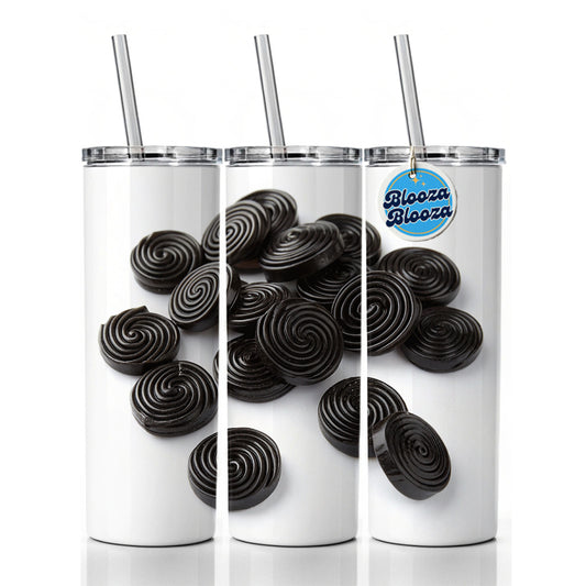Scattered Black Licorice Skinny Tumbler 20oz with Straw Insulated Water Bottle Gift