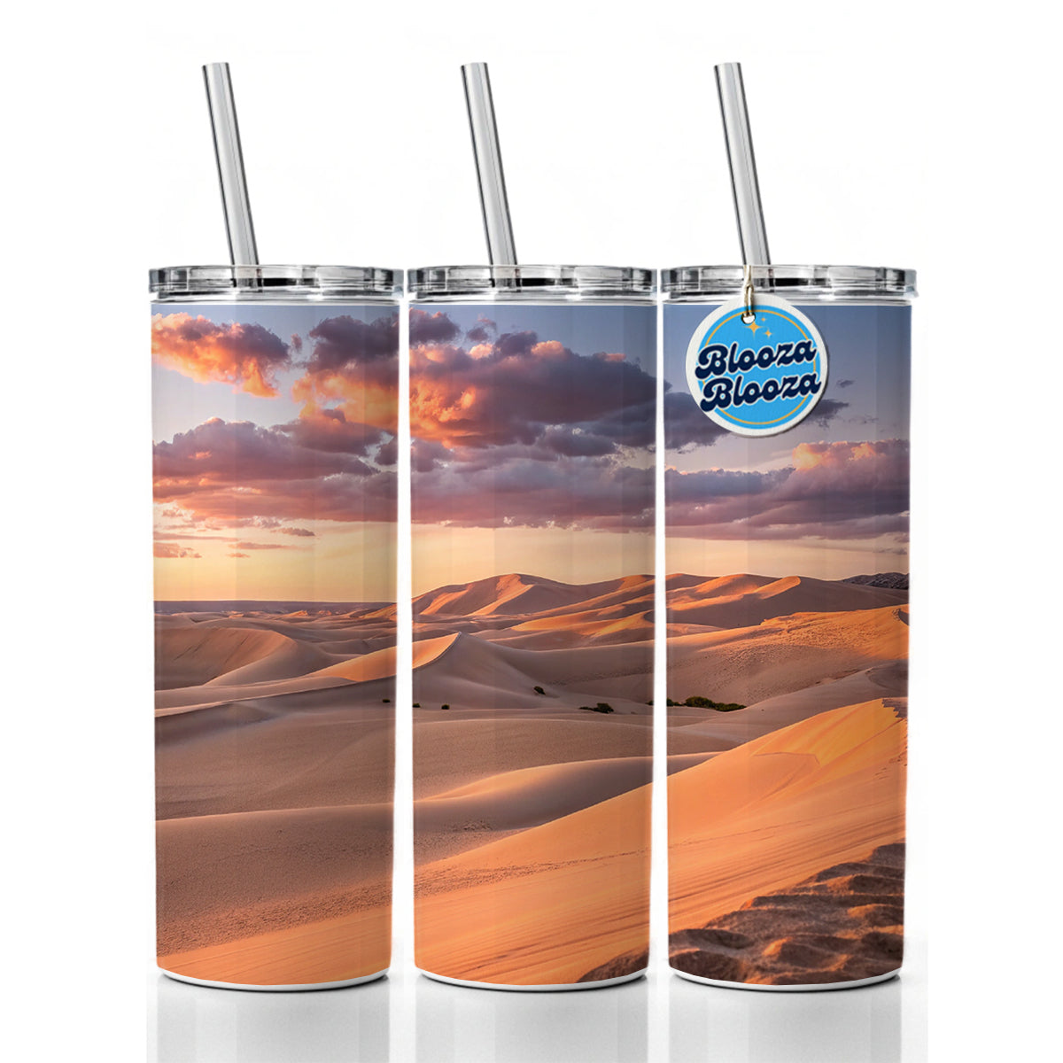 Soft Rolling Sand Dunes Sunset Desert Skinny Tumbler 20oz with Straw Insulated Water Bottle Gift