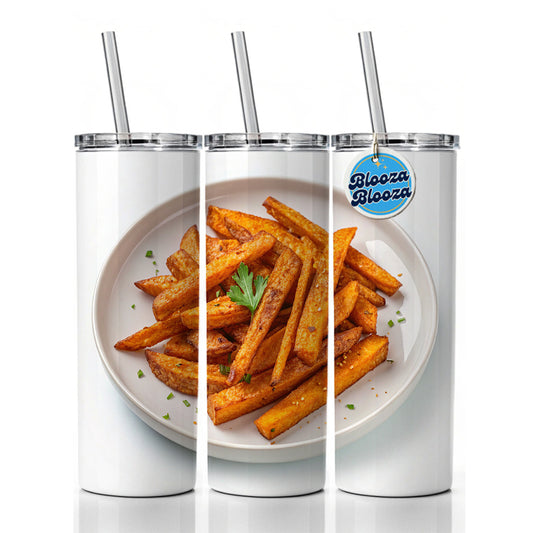 Sweet Potato Fries On Plate Skinny Tumbler 20oz with Straw Insulated Water Bottle Gift