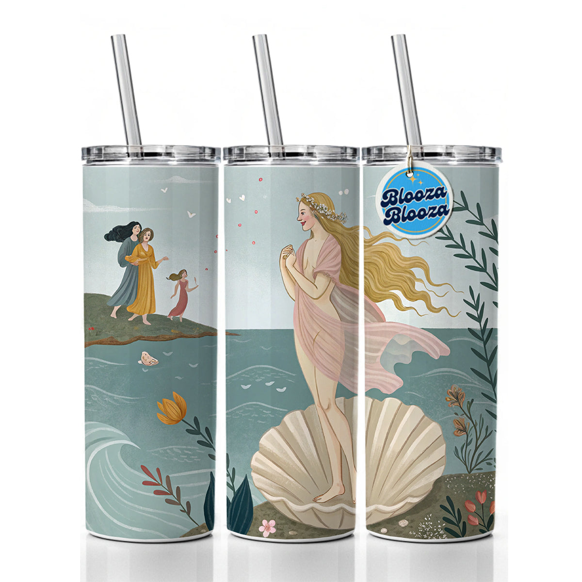 The Birth Of Venus By Sandro Botticelli Inspired Skinny Tumbler 20oz with Straw Insulated Water Bottle Gift