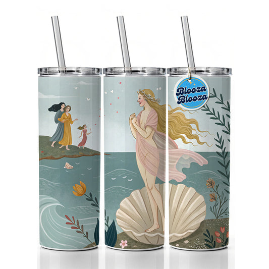 The Birth Of Venus By Sandro Botticelli Inspired Skinny Tumbler 20oz with Straw Insulated Water Bottle Gift