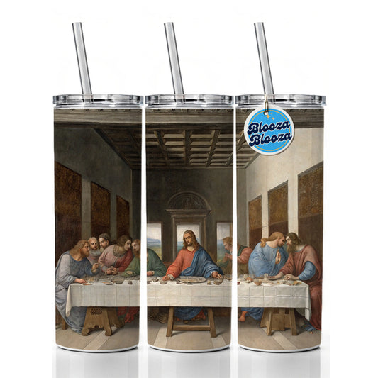 The Last Supper By Leonardo Da Vinci Inspired Jesus Christ Easter Skinny Tumbler 20oz with Straw Insulated Water Bottle Gift