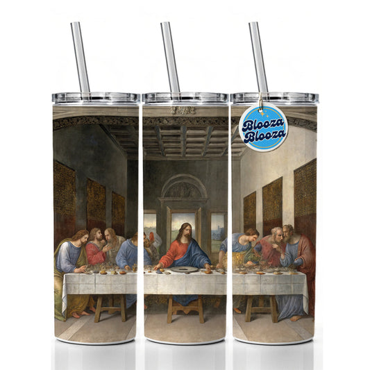The Last Supper By Leonardo Da Vinci Jesus Inspired Skinny Tumbler 20oz with Straw Insulated Water Bottle Gift