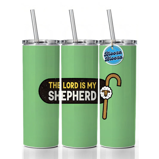 The Lord Is My Shepherd Psalm Bible Verse Skinny Tumbler 20oz with Straw Insulated Water Bottle Gift