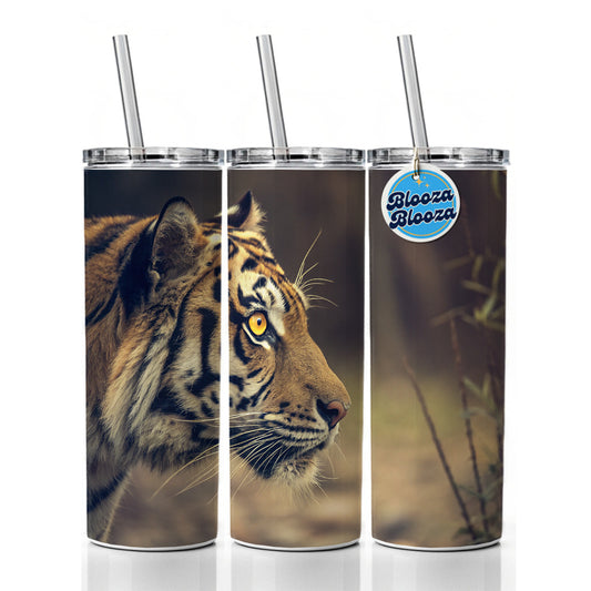 Tiger Eye Face Side View Skinny Tumbler 20oz with Straw Insulated Water Bottle Gift