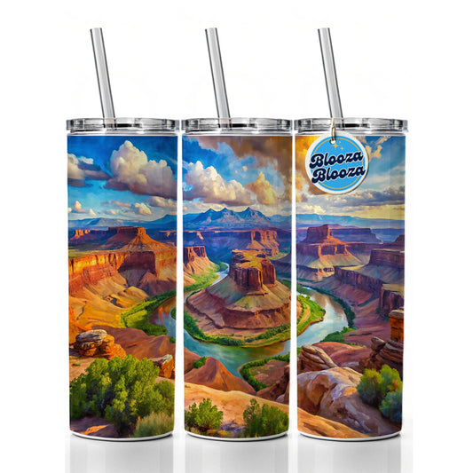 Canyonlands National Park Utah Watercolor Style Skinny Tumbler 20oz with Straw Insulated Water Bottle Gift