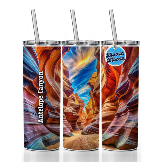 Antelope Canyon Arizona Skinny Tumbler 20oz with Straw Insulated Water Bottle Gift