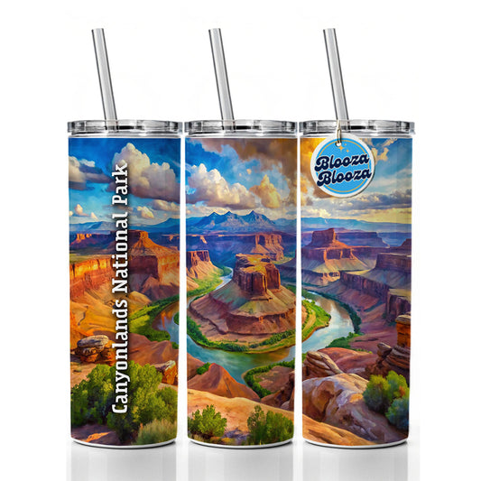 Canyonlands National Park Utah Skinny Tumbler 20oz with Straw Insulated Water Bottle Gift