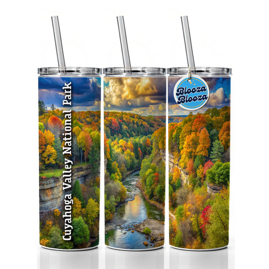 Cuyahoga Valley National Park Ohio Skinny Tumbler 20oz with Straw Insulated Water Bottle Gift
