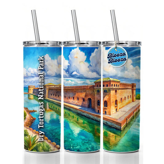 Dry Tortugas National Park Florida Skinny Tumbler 20oz with Straw Insulated Water Bottle Gift