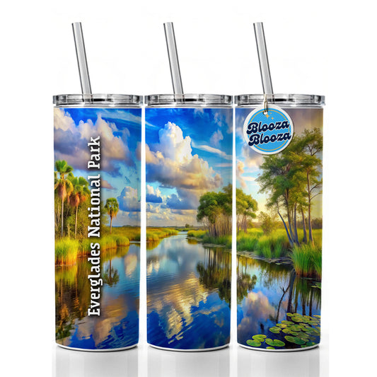 Everglades National Park Florida Skinny Tumbler 20oz with Straw Insulated Water Bottle Gift