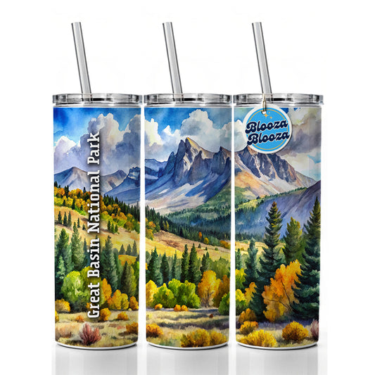 Great Basin National Park Nevada Skinny Tumbler 20oz with Straw Insulated Water Bottle Gift