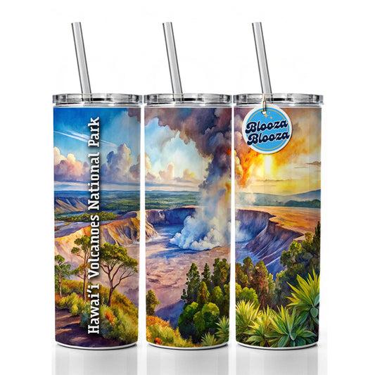 Hawai'i Volcanoes National Park Skinny Tumbler 20oz with Straw Insulated Water Bottle Gift
