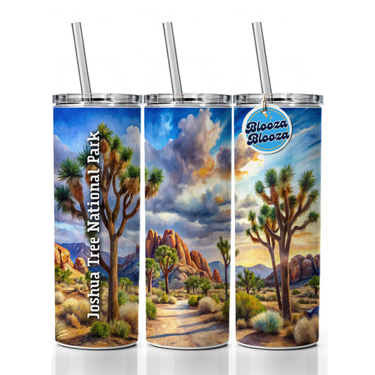 Joshua Tree National Park California Skinny Tumbler 20oz with Straw Insulated Water Bottle Gift