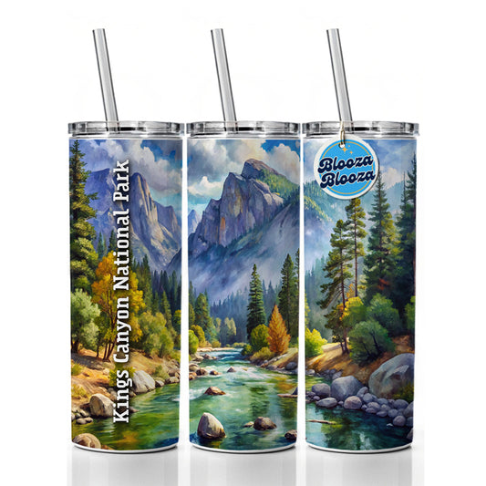 Kings Canyon National Park California Skinny Tumbler 20oz with Straw Insulated Water Bottle Gift