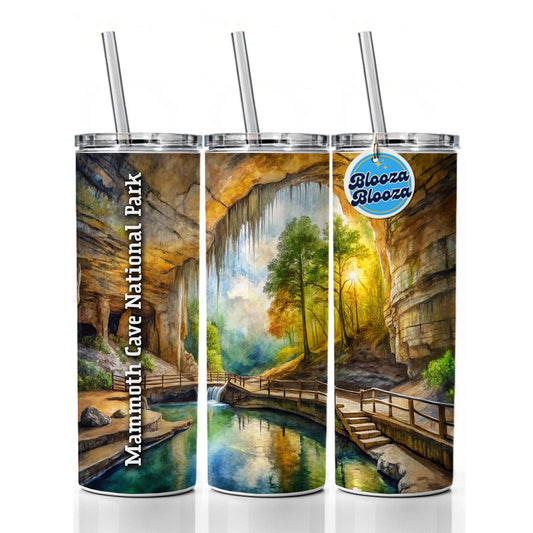 Mammoth Cave National Park Kentucky Skinny Tumbler 20oz with Straw Insulated Water Bottle Gift