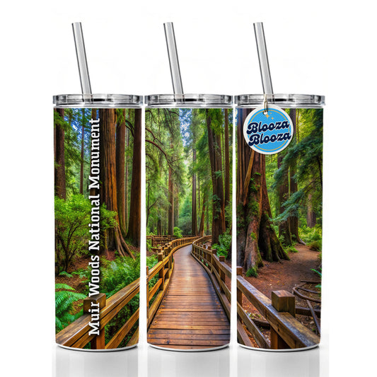 Muir Woods National Monument California Skinny Tumbler 20oz with Straw Insulated Water Bottle Gift