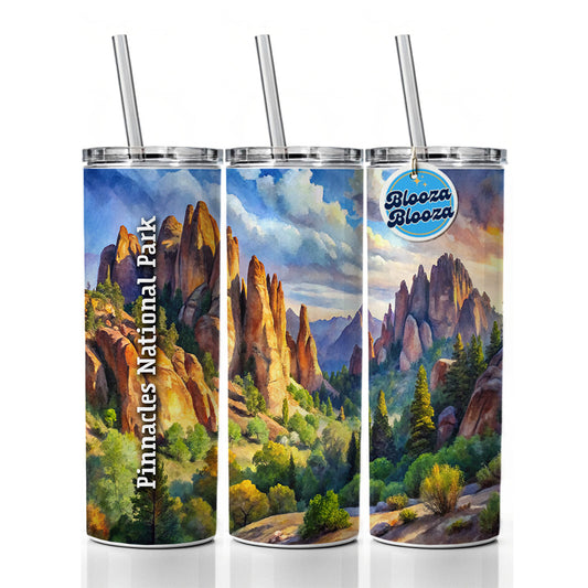 Pinnacles National Park California Skinny Tumbler 20oz with Straw Insulated Water Bottle Gift