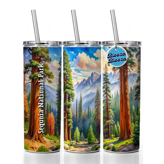 Sequoia National Park California Skinny Tumbler 20oz with Straw Insulated Water Bottle Gift