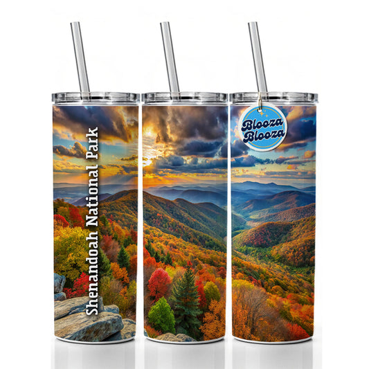 Shenandoah National Park Virginia Skinny Tumbler 20oz with Straw Insulated Water Bottle Gift