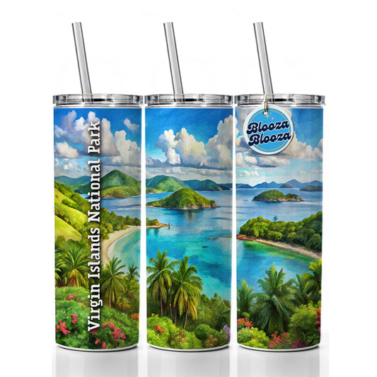 Virgin Islands National Park Skinny Tumbler 20oz with Straw Insulated Water Bottle Gift