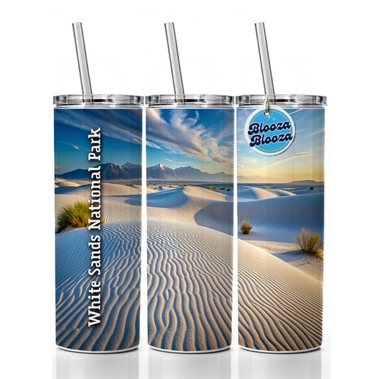 White Sands National Park New Mexico Skinny Tumbler 20oz with Straw Insulated Water Bottle Gift