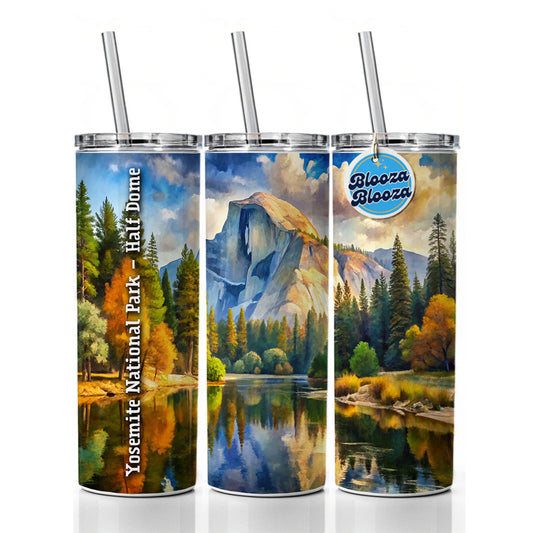 Yosemite National Park Half Dome Skinny Tumbler 20oz with Straw Insulated Water Bottle Gift