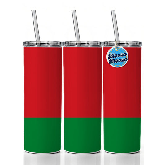 Belarus Country Flag Skinny Tumbler 20oz with Straw Insulated Water Bottle Gift