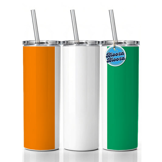 Côte d'Ivoire Country Flag Skinny Tumbler 20oz with Straw Insulated Water Bottle Gift