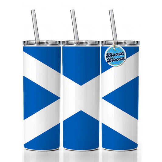Great Britain Scotland Country Flag Skinny Tumbler 20oz with Straw Insulated Water Bottle Gift