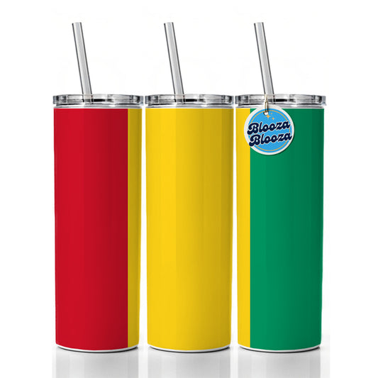Guinea Country Flag Skinny Tumbler 20oz with Straw Insulated Water Bottle Gift